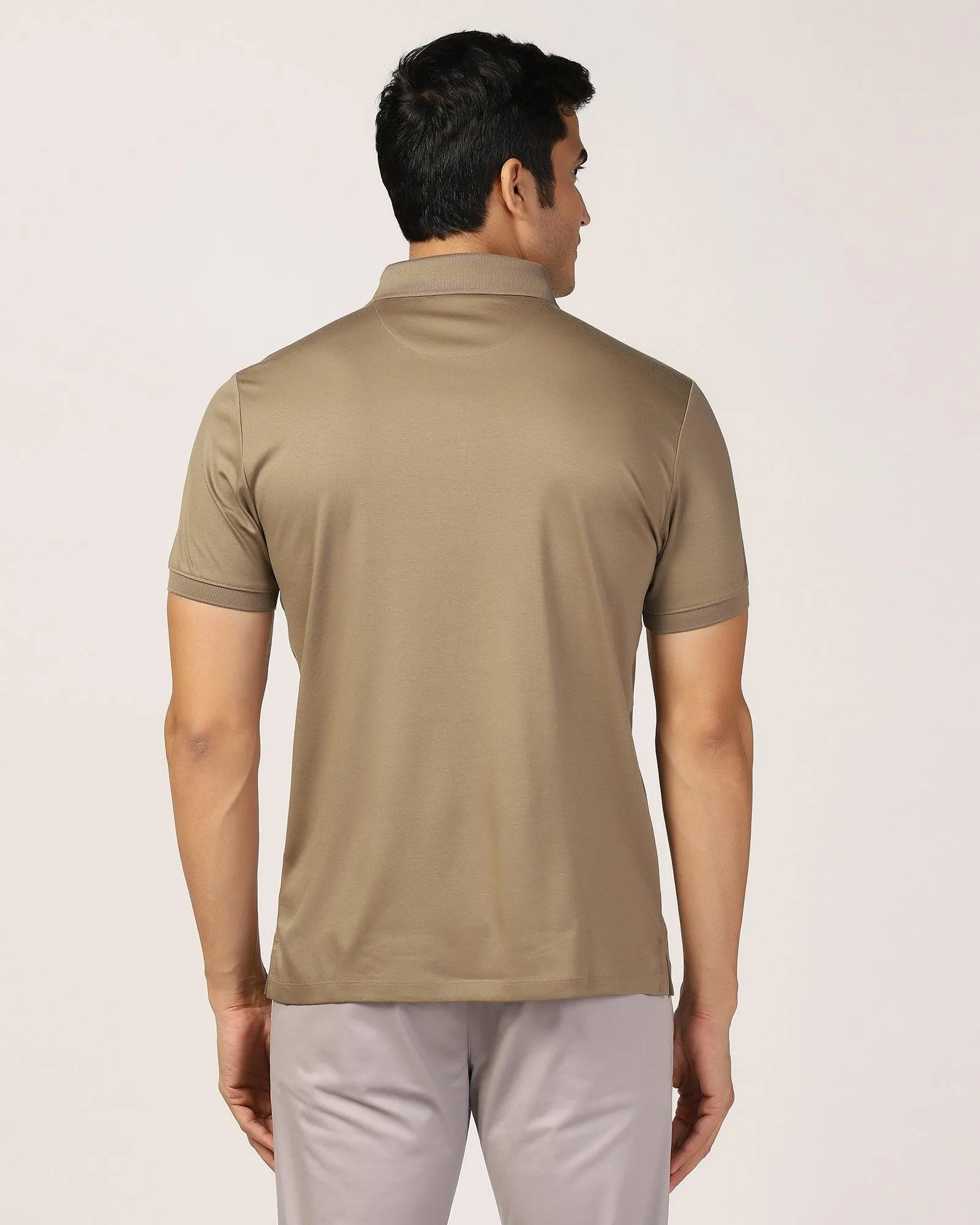 Polo Beige Solid T-Shirt - Toll