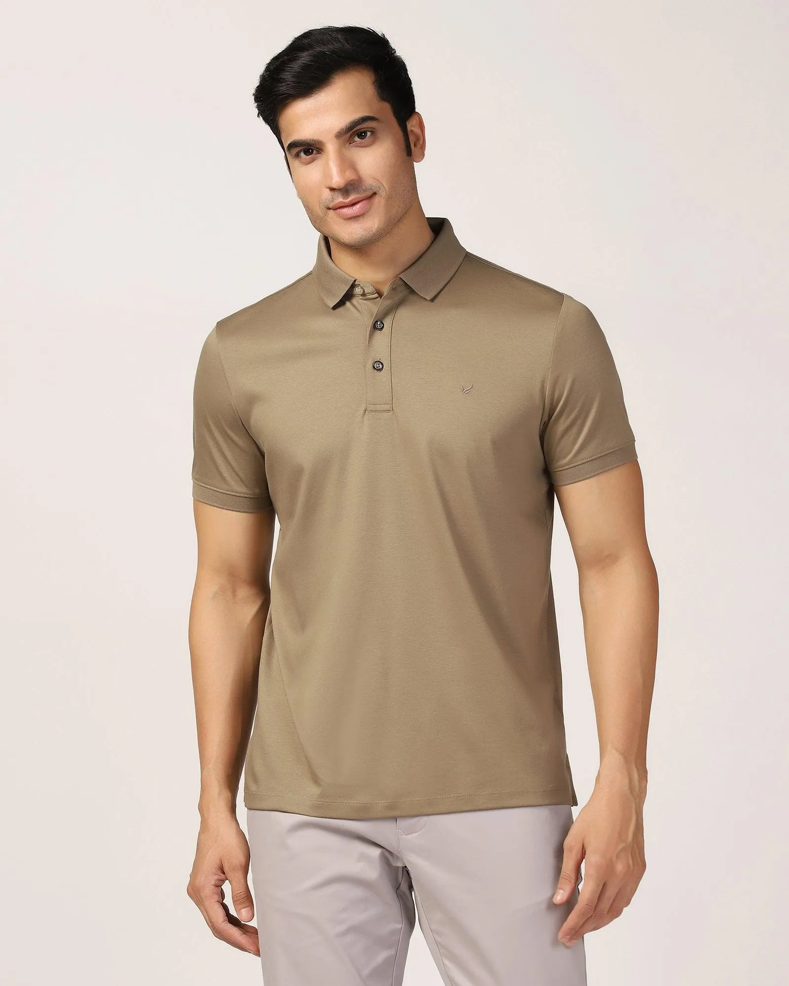 Polo Beige Solid T-Shirt - Toll