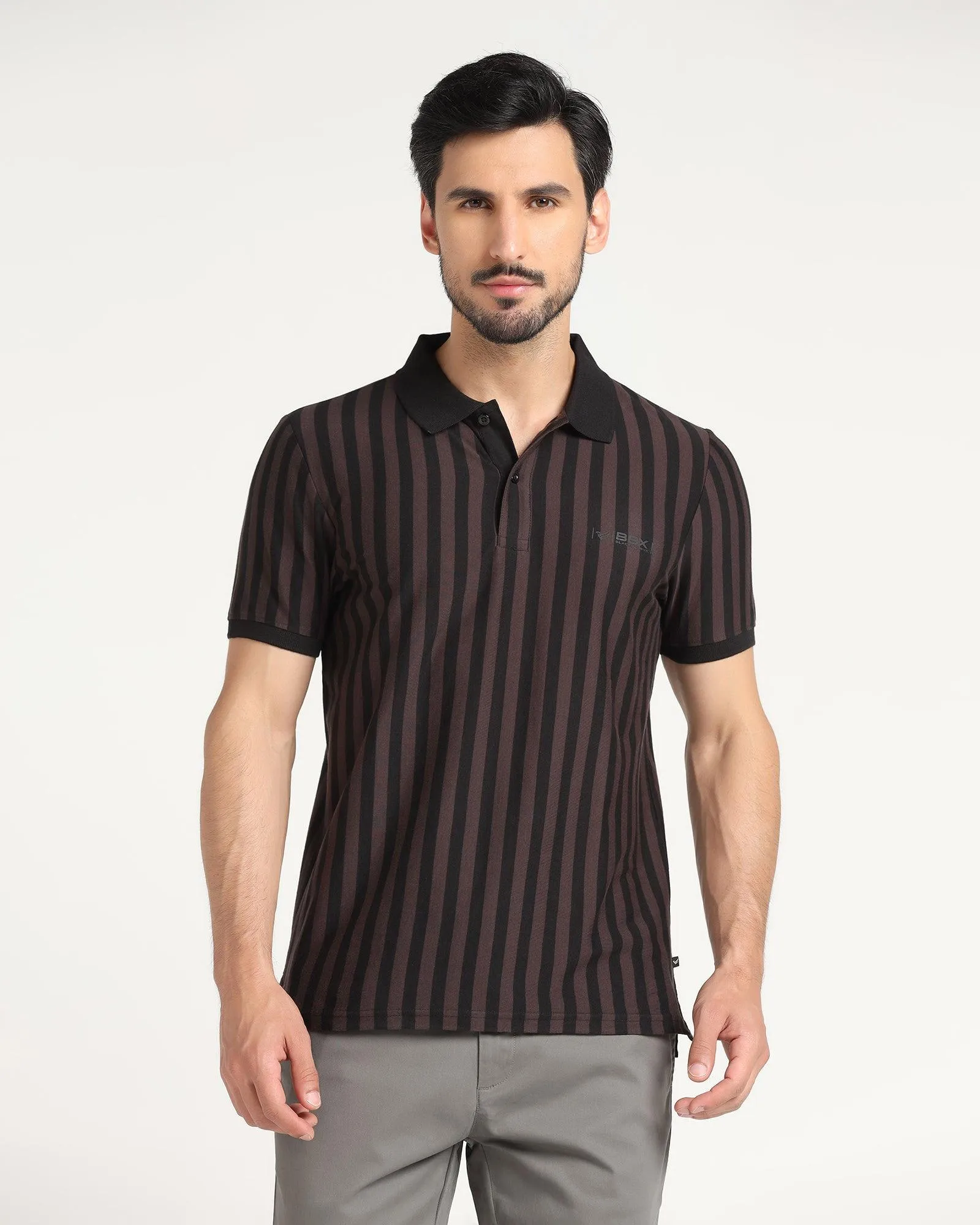 Polo Brown Striped T-Shirt - Falo