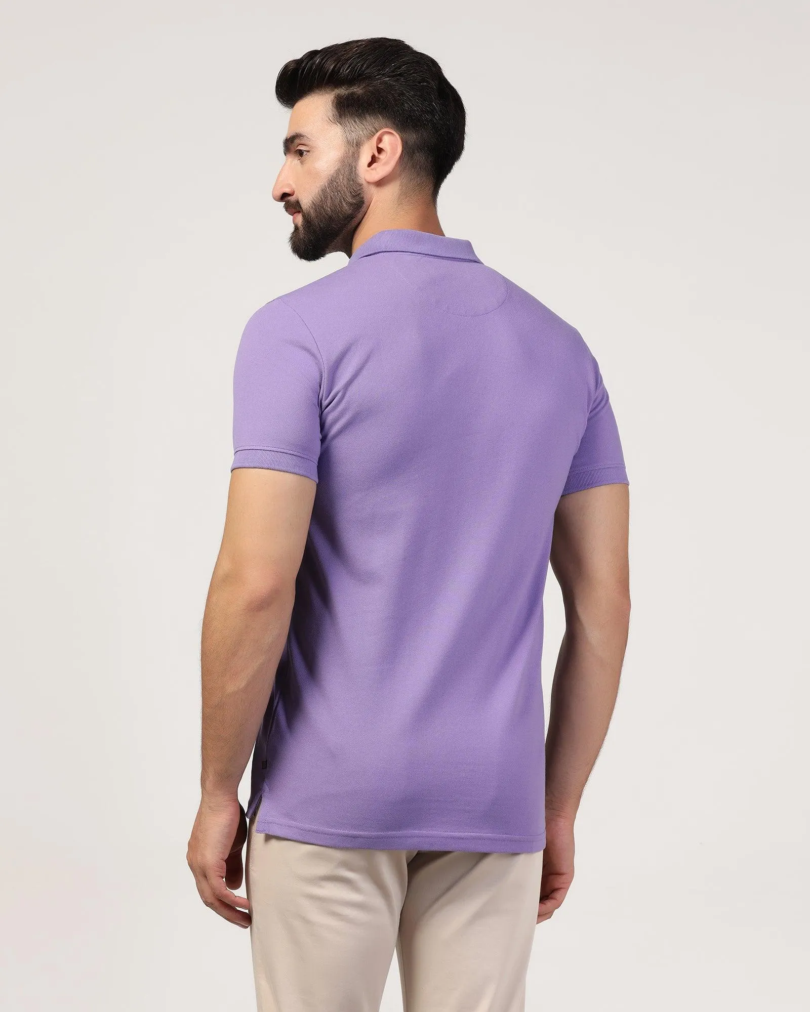 Polo Light Purple Solid T-Shirt - Bright