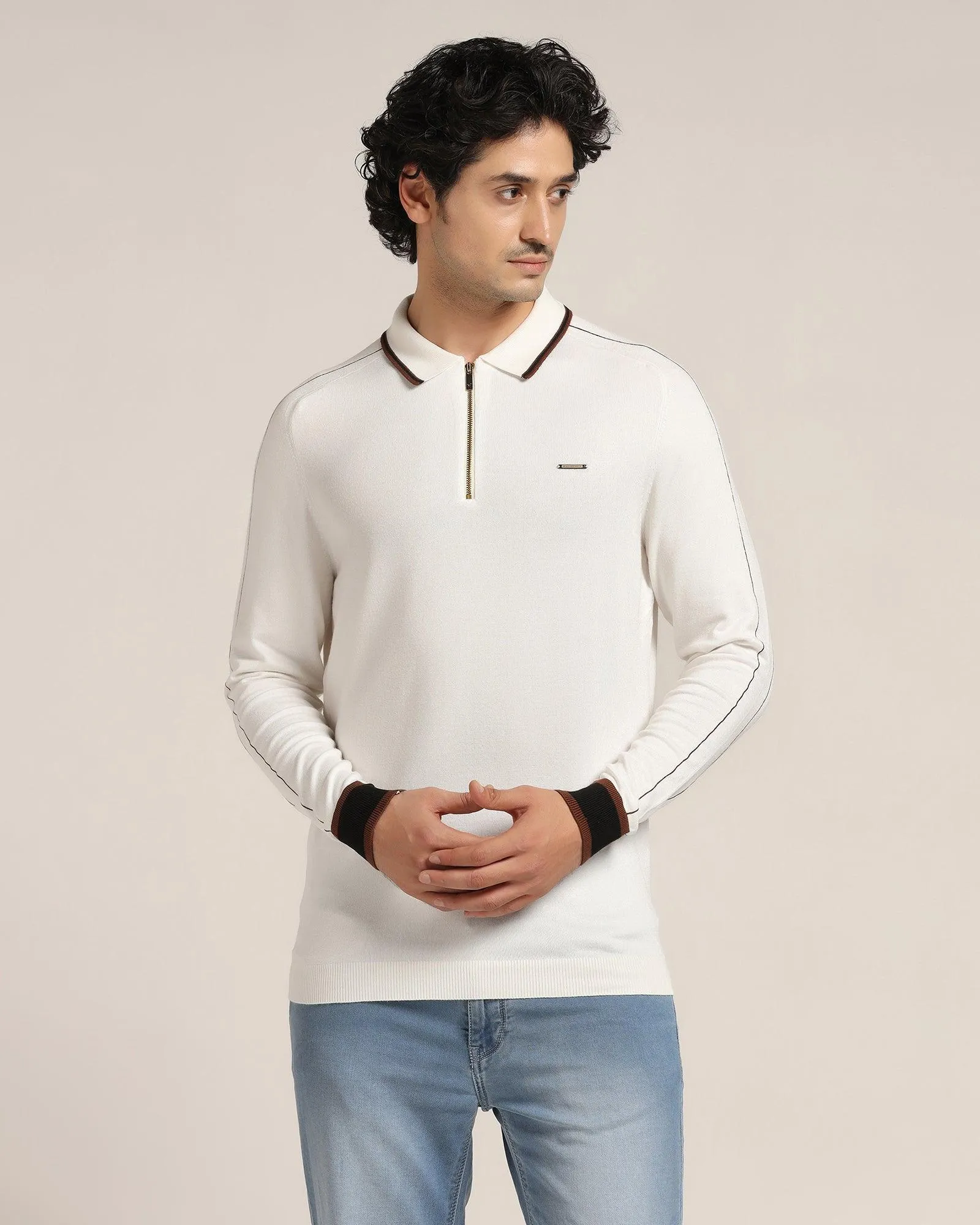 Polo Off White Solid T-Shirt - Reiss