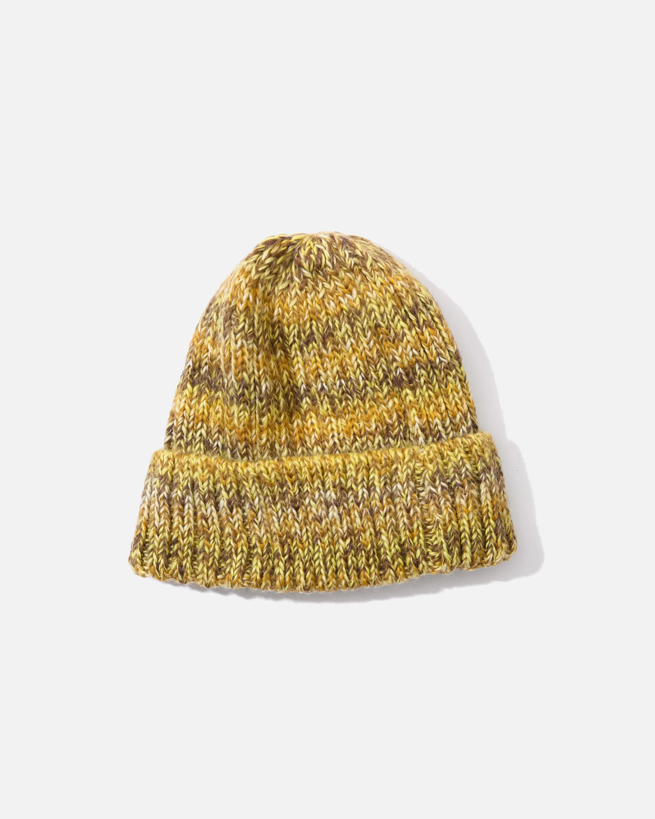 Rib Knit Space Dye Beanie - Lime