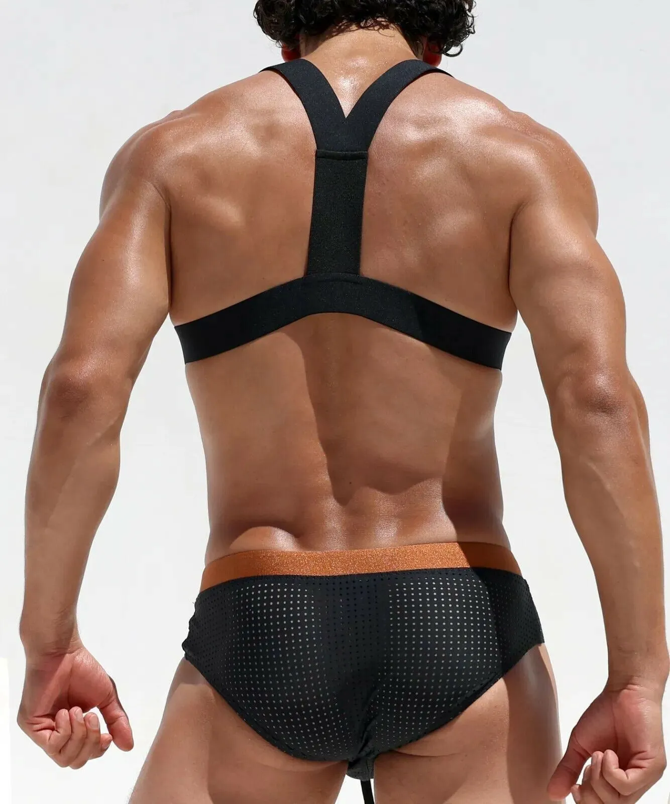 RUFSKIN Harness VITOR Slightly See Through Perforated Elastic NylonJet Black 61