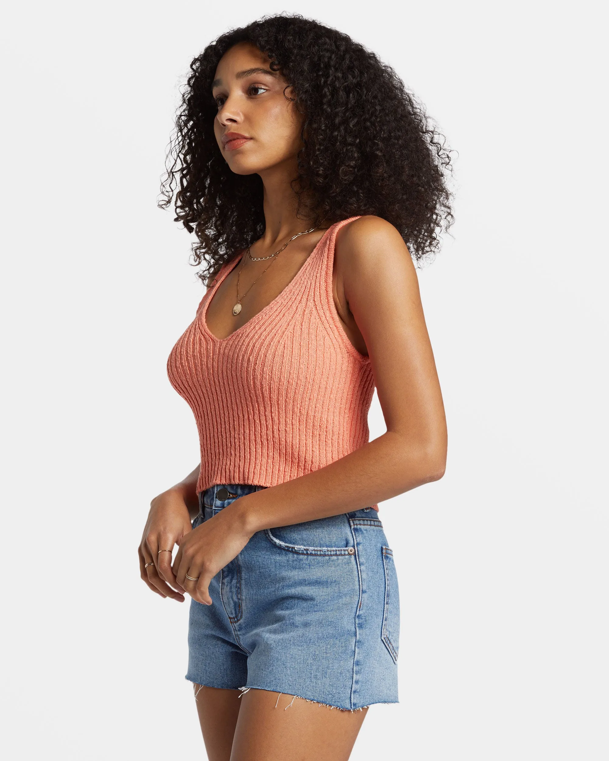 Ryann Sweater Tank - Peach Paradise