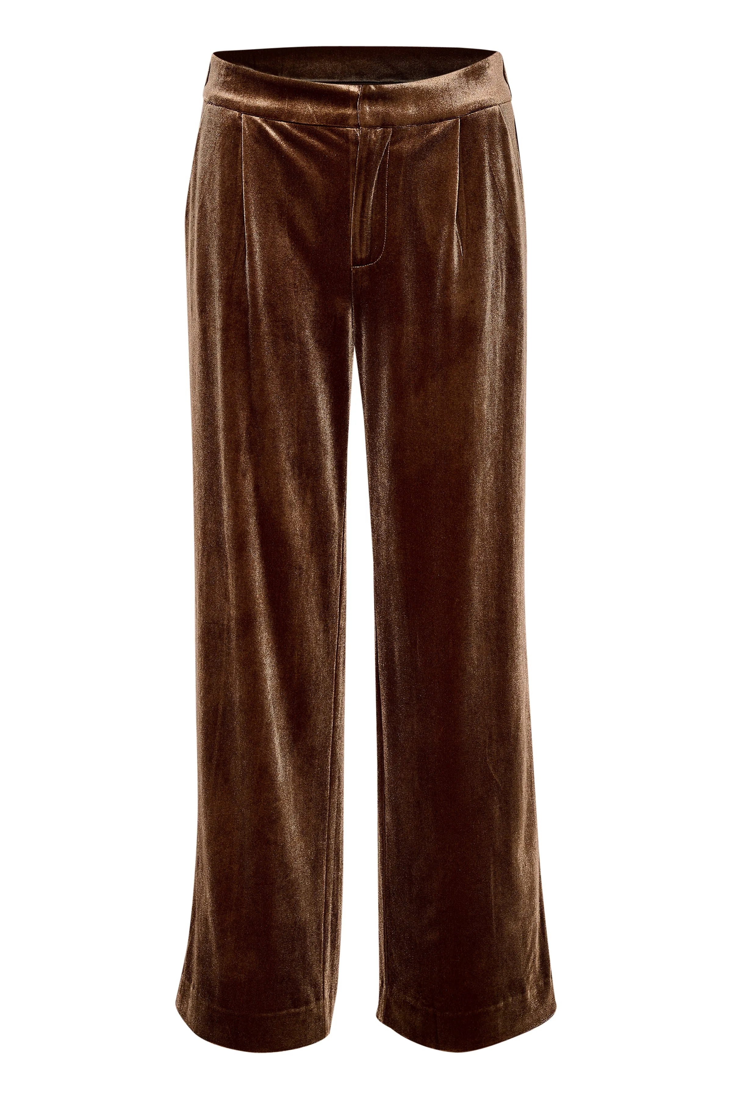 Saint Tropez Bree Velvet Trousers in Chocolate Brown