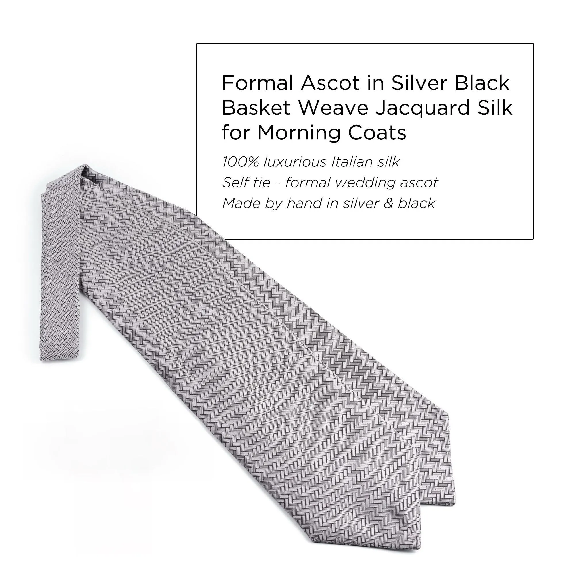 Silver Basketweave Formal Wedding Ascot