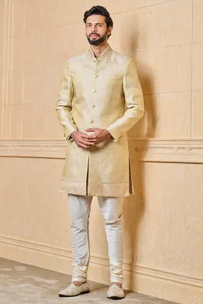 Tasva Classic Zari Jacquard Sherwani With Border Detailing