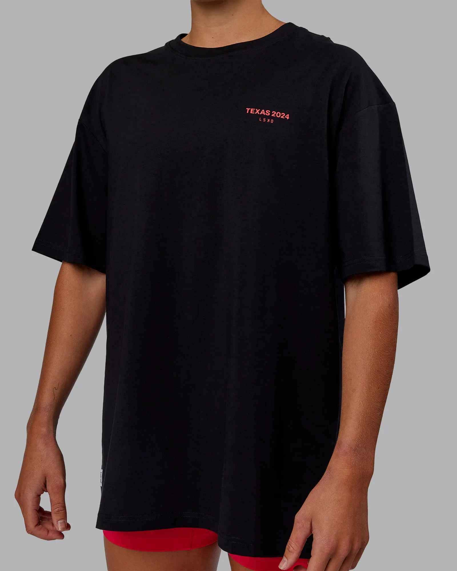 Unisex TEXAS 2024 FLXCotton Tee Oversize - Black-Scarlet