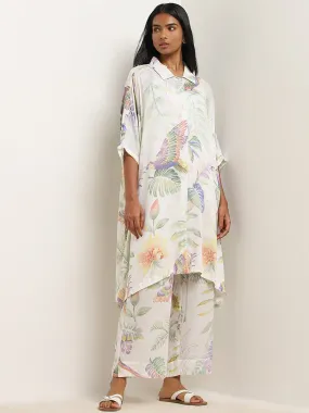 Utsa Multicolour Foliage Design High-Low Kurta