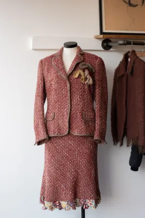 Vintage Moschino Tweed Blazer and Skirt Set