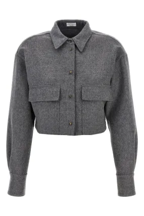 VIRGIN WOOL CROPPED JACKET