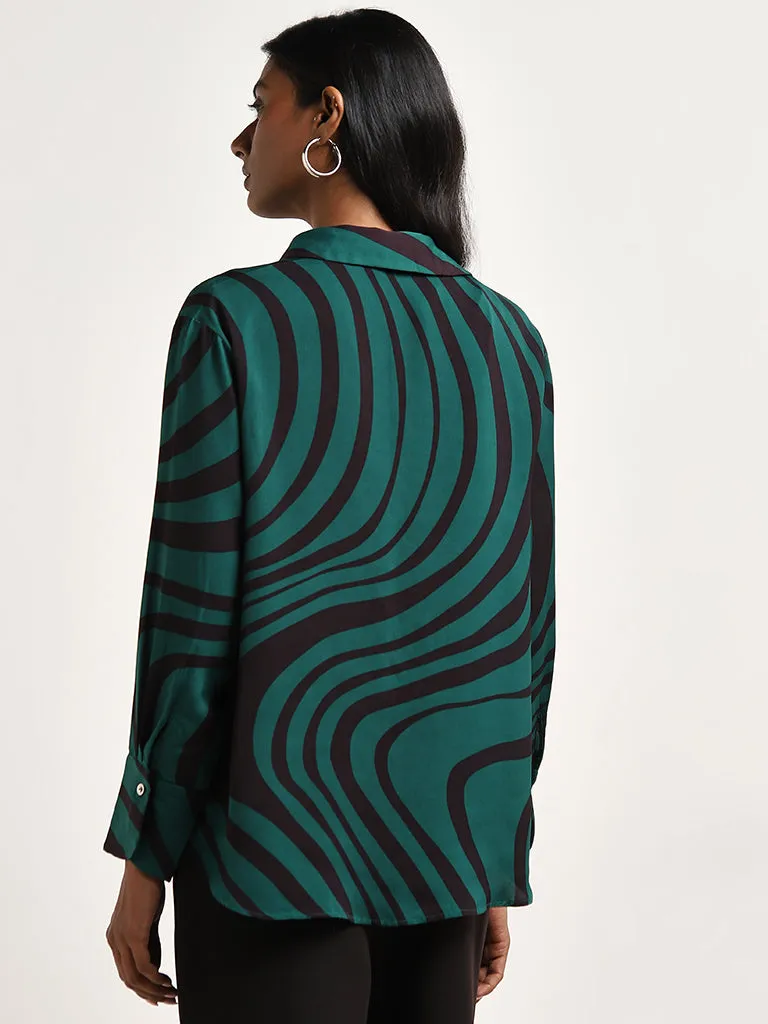 Wardrobe Green Swirl Design Shirt