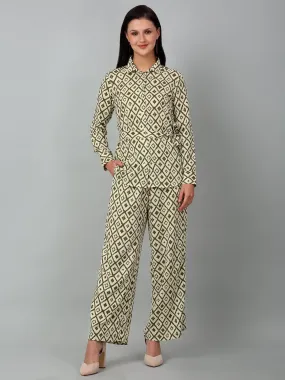 Women's Green Printed Casual Co-ord Set