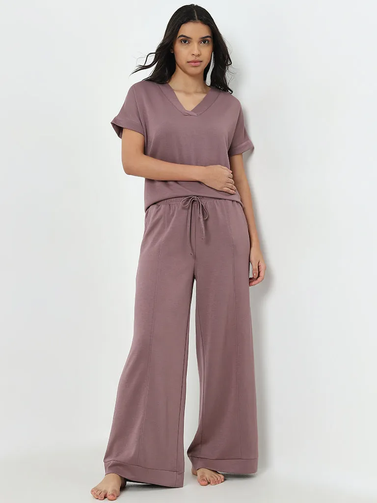 Wunderlove Dusty Pink Soft Touch High-Rise Lounge Pants